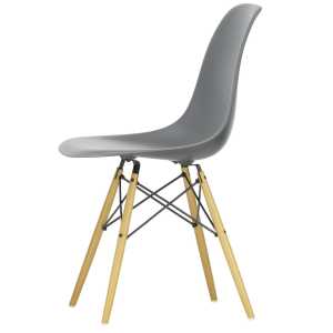 Vitra - Eames Plastic Side Chair DSW RE, Ahorn gelblich / granitgrau (Filzgleiter weiß)