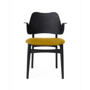 Warm Nordic Gesture Stuhl, Textilsitz Yellow-Buchengestell schwarz lackiert