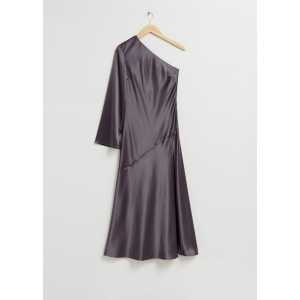 & Other Stories Asymmetrisches schulterfreies Kleid Dunkelviolett, Party kleider in Größe 36. Farbe: Dark purple