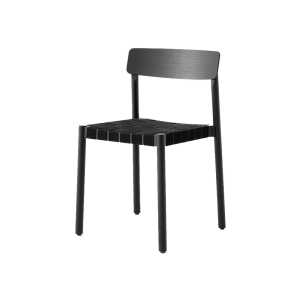 &Tradition Betty TK1 Stuhl Black, Sitzfläche aus geflochtenem Leinenband
