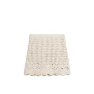 Arket Baumwoll-Minirock mit Spitze Cremeweiß, Röcke in Größe L. Farbe: Off white