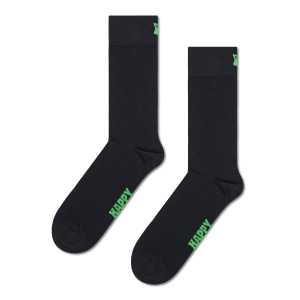 Black Solid Crew Sock