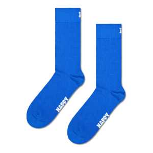 Blue Solid Crew Sock