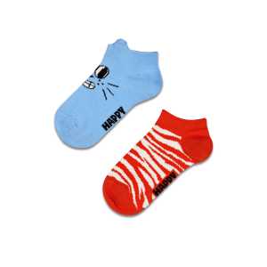 Hellblau 2er-Pack Katzen Low Socken