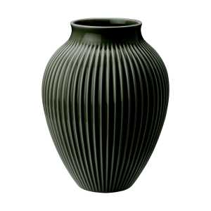 Knabstrup Keramik Knabstrup Vase geriffelt 20cm Dark green