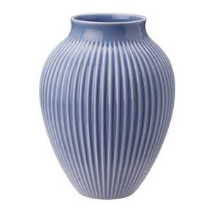 Knabstrup Keramik Knabstrup Vase geriffelt 20cm Lavendelblau