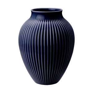 Knabstrup Keramik Knabstrup Vase geriffelt 27cm Dark blue