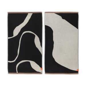 Mette Ditmer Nova Arte Handtuch 50x90cm 2er Pack Black-off white