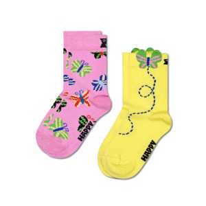 Rosa 2er-Pack Schmetterling Crew Socken
