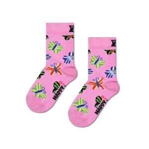Rosa Schmetterling Crew Socken
