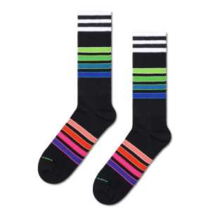Schwarze Street Stripe Crew Socken