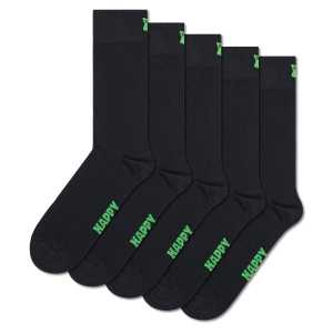 Schwarzes 5er-Pack Solid Crew Socken