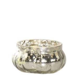 Stilvoller Teelichthalter in Silber, Höhe 3,5, ∅ 6 cm