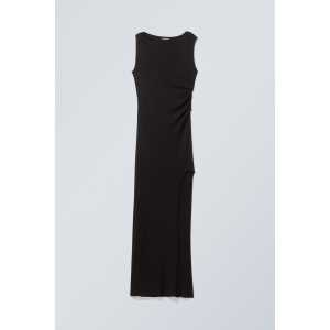 Weekday Drapiertes Kleid Joan, Alltagskleider in Größe L. Farbe: Black