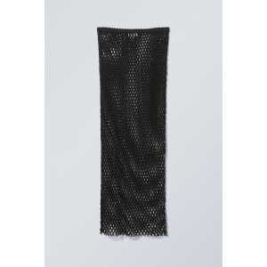 Weekday Netzstoffrock aus Baumwolle Schwarz, Röcke in Größe M. Farbe: Black