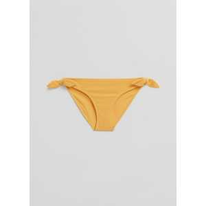 & Other Stories Krepp-Bikinihose mit Zierknoten Zitrone, Bikini-Unterteil in Größe 44. Farbe: Lemon