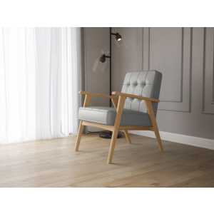andas Sessel "Alvared", Wellenunterfederung für hohen Sitzkomfort, Eiche-Massivholz in natur