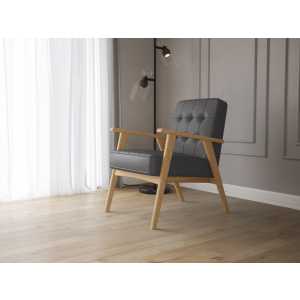 andas Sessel "Alvared", Wellenunterfederung für hohen Sitzkomfort, Eiche-Massivholz in natur