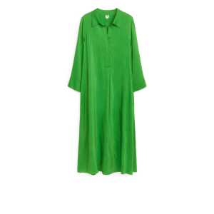 Arket Langes Kleid aus Leinenmix Grün, Alltagskleider in Größe 34. Farbe: Green 007