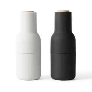 Audo Copenhagen Bottle Grinder Gewürzmühle 2er Pack Ash-carbon (Buchen Deckel)