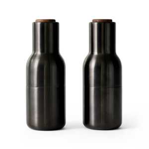 Audo Copenhagen Bottle Grinder Gewürzmühle metall 2er Pack Bronzierter Messing (Walnuss Deckel)