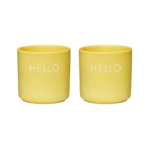Design Letters - Eierbecher, Hello / yellow (2er-Set)