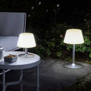 Eva Solo - SunLight Lounge Garten-Tischleuchte mit Kunststoffschirm, Ø 21 x H 24,4 cm, weiß