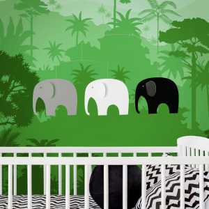 Flensted Mobiles - Elefanten Treffen Mobile, Family, Teakholz