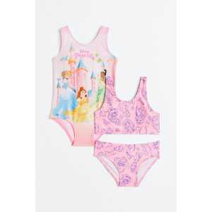 H&M 2er-Pack Badeset mit Print Rosa/Disney-Prinzessinnen, Bikinis in Größe 92. Farbe: Pink/disney princesses
