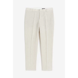 H&M Anzughose aus Leinen in Slim Fit Hellbeigemeliert, Anzughosen Größe 58. Farbe: Light beige marl