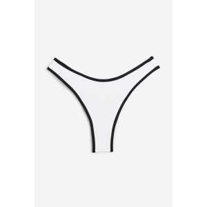H&M Bikinihose Brazilian Weiß/Schwarz, Bikini-Unterteil in Größe 34. Farbe: White/black