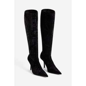 H&M Kniehohe Sock Boots Schwarz, Stiefel in Größe 40. Farbe: Black