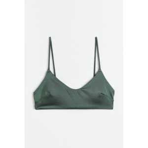 H&M Wattiertes Bikinitop Khakigrün, Bikini-Oberteil in Größe 38. Farbe: Khaki green