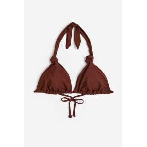 H&M Wattiertes Triangel-Bikinitop Dunkelbraun, Bikini-Oberteil in Größe 42. Farbe: Dark brown