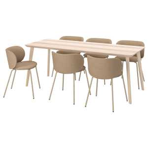 LISABO / KRYLBO Tisch und 6 Stühle