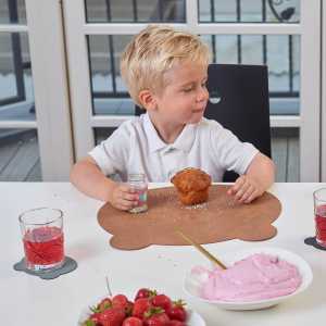 LindDNA - Kinder-Tischset Bär, Nupo hellgrau