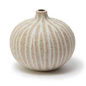 Lindform Bari Vase Stonestripe brown medium rough, S