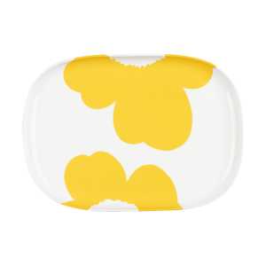 Marimekko Iso Unikko Servierteller 25x36 cm White-spring yellow