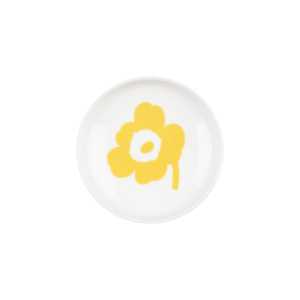 Marimekko - Oiva Unikko Teller, Ø 8,5 cm, weiß / spring yellow