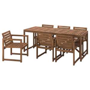 NÄMMARÖ Tisch+6 Armlehnstühle/außen