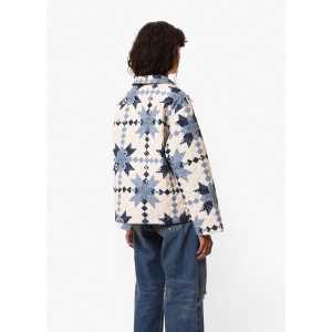 Nudie Jeans Jacke für Frauen - Signe Quilted Cotton - Offwhite/Blue