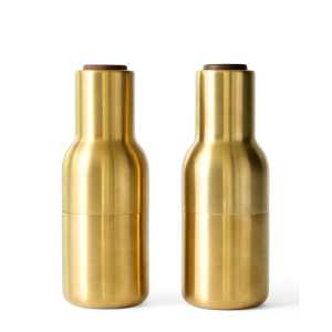 Salz- und Pfeffermühle Bottle Grinder Set brushed brass/walnut