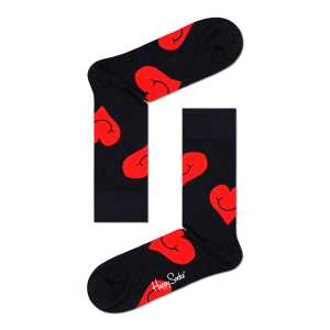 Schwarze Socken: Jumbo Smiling Heart | Happy Socks