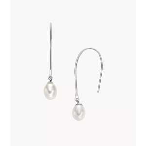 Skagen Ohrringe Agnethe Pearl Pull-Through Süßwasserperle weiß - Silberfarben