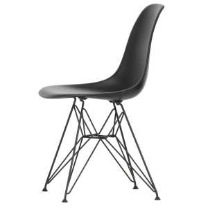 Vitra - Eames Plastic Side Chair DSR, basic dark / tiefschwarz (Filzgleiter basic dark)