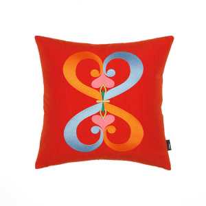 Vitra - Embroidered Kissen Double Heart, 40 x 40 cm, rot