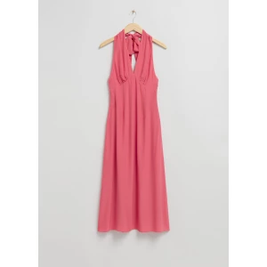 & Other Stories Ausgestelltes Neckholder-Kleid mit Schleifendetail Rosa, Alltagskleider in Größe 44. Farbe: Pink