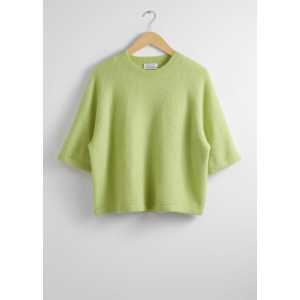 & Other Stories Strick-T-Shirt Hellgrün, Pullover in Größe S. Farbe: Light green
