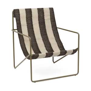 ferm LIVING Desert Loungesessel Olive, off-white, chocolate