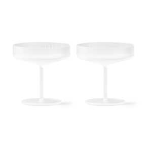 ferm LIVING Ripple Champagnerglas 2er Pack Frosted
